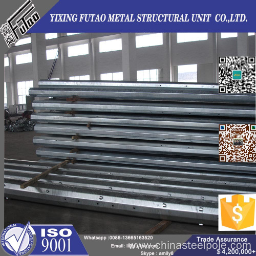 10.5m Electric Power Transmission Lines Steel Pole